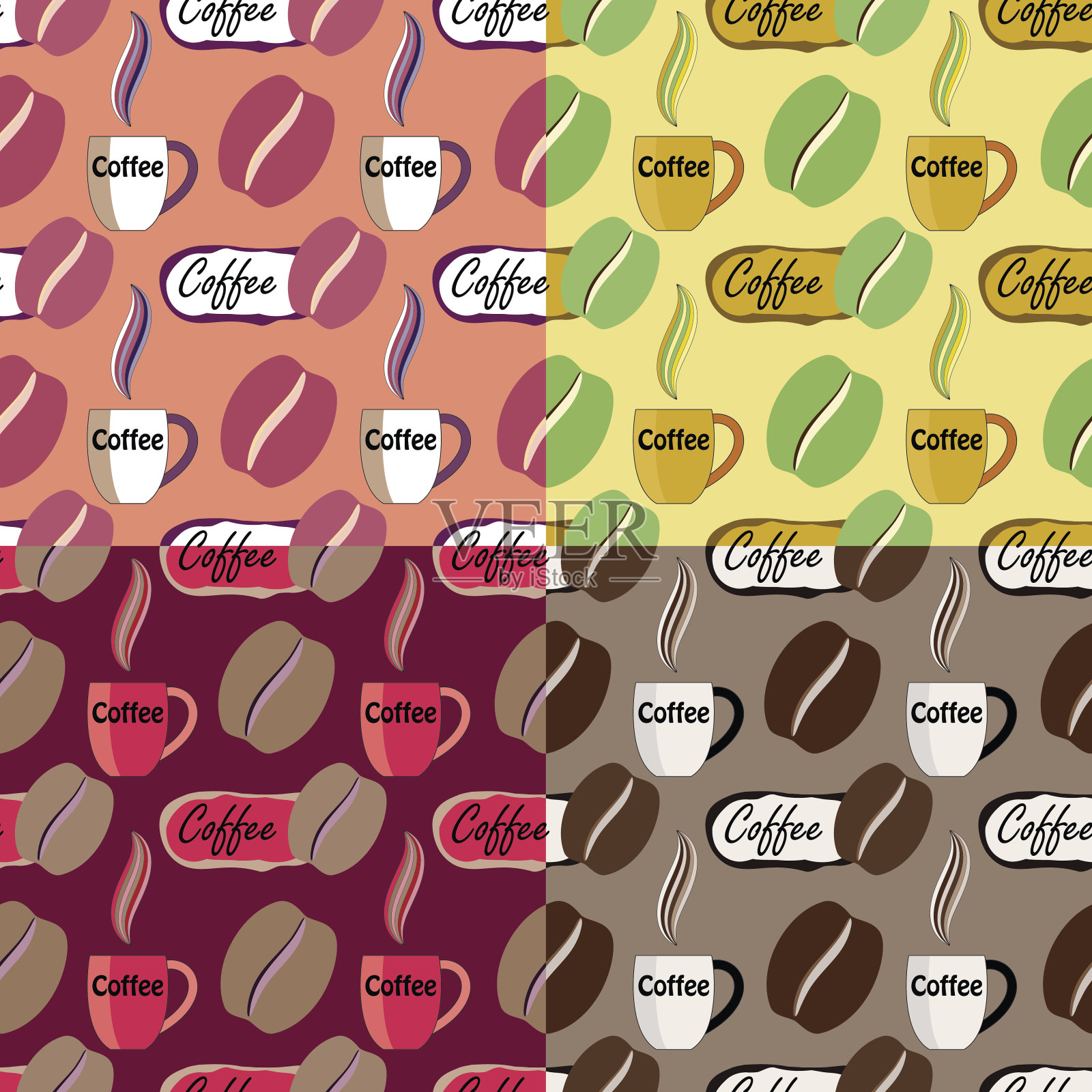 咖啡无缝的背景插画图片素材
