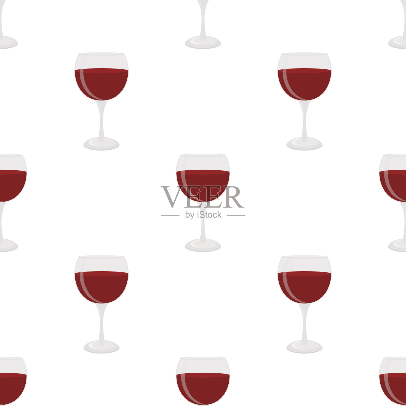 无缝模式的玻璃为葡萄酒，梅洛，解百纳，桑格利亚设计元素图片