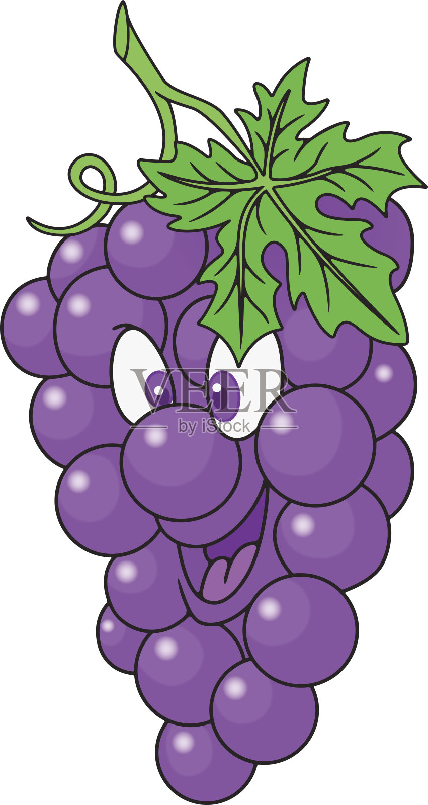 新鲜的葡萄卡通设计元素图片