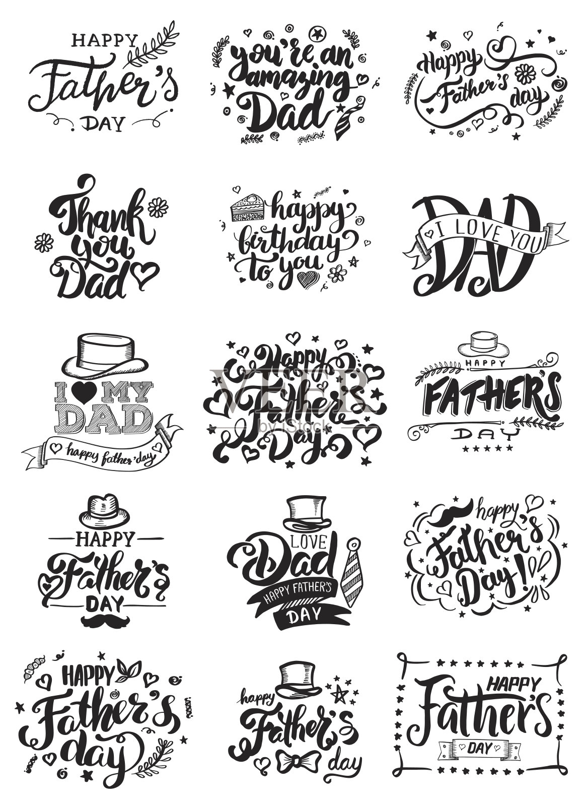 父亲节卡片。矢量插图。插画图片素材