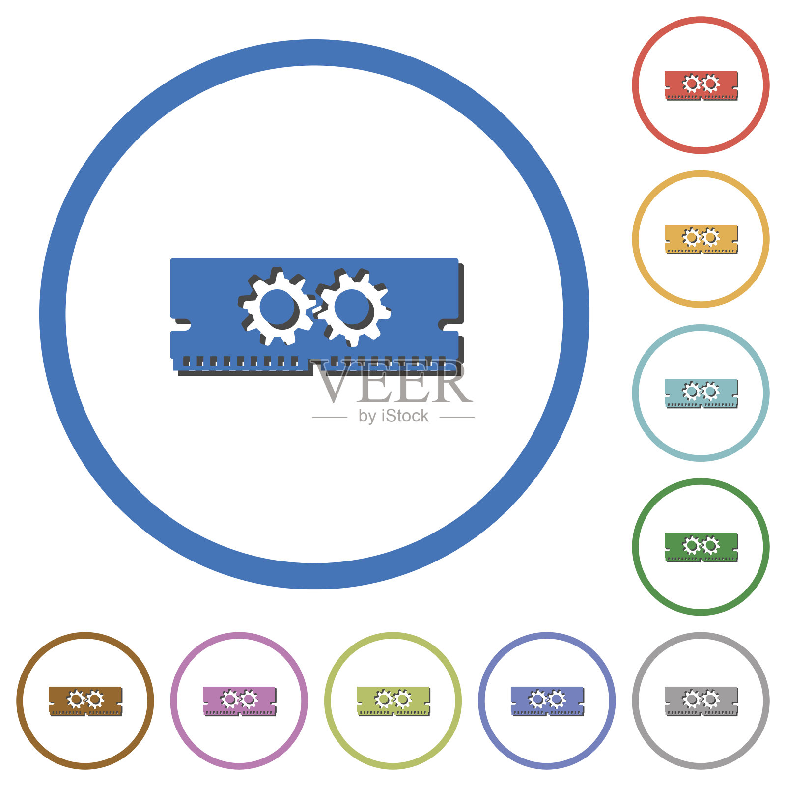 带有阴影和轮廓的内存优化图标图标素材