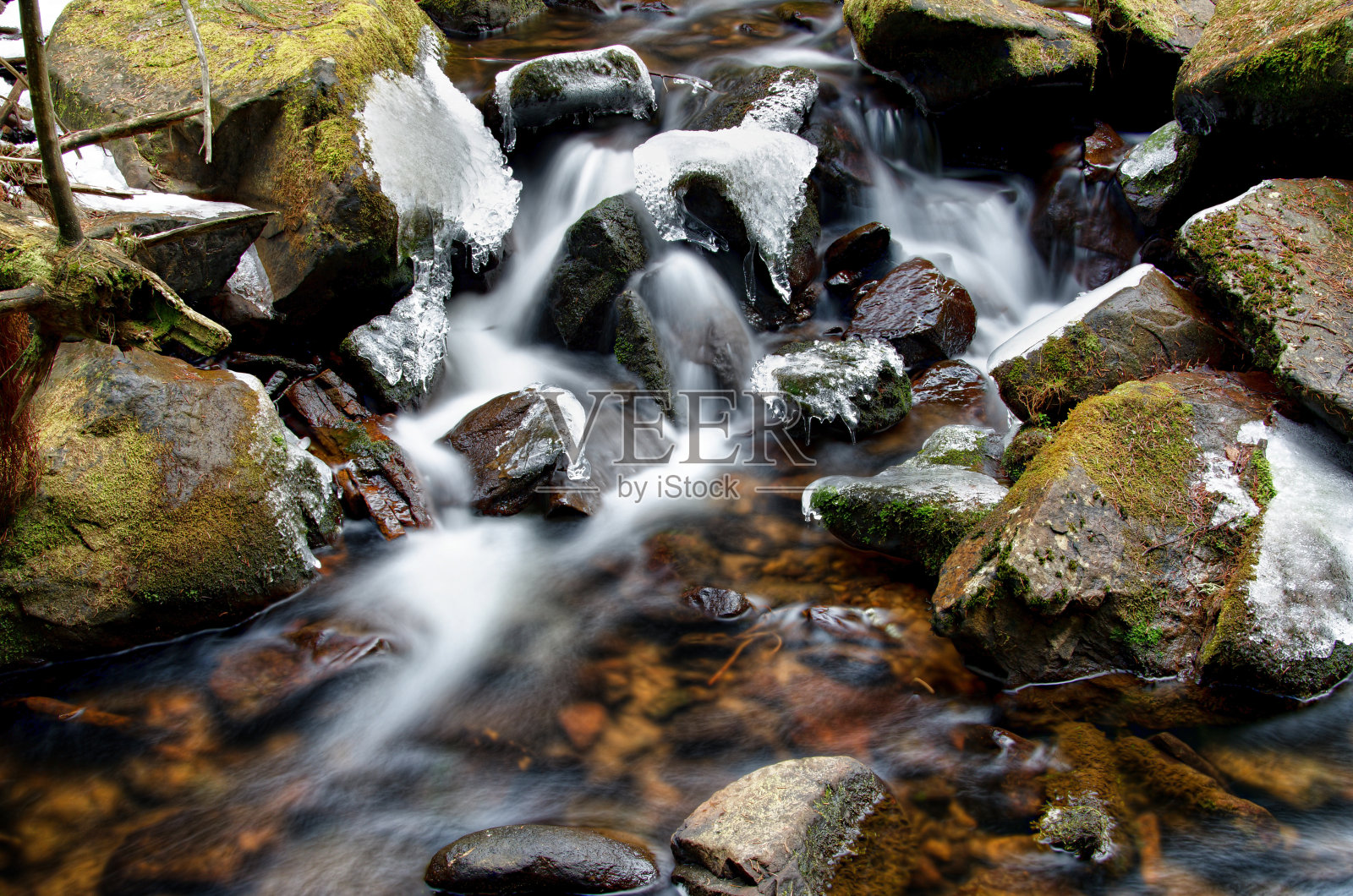 小瀑布的细节照片摄影图片