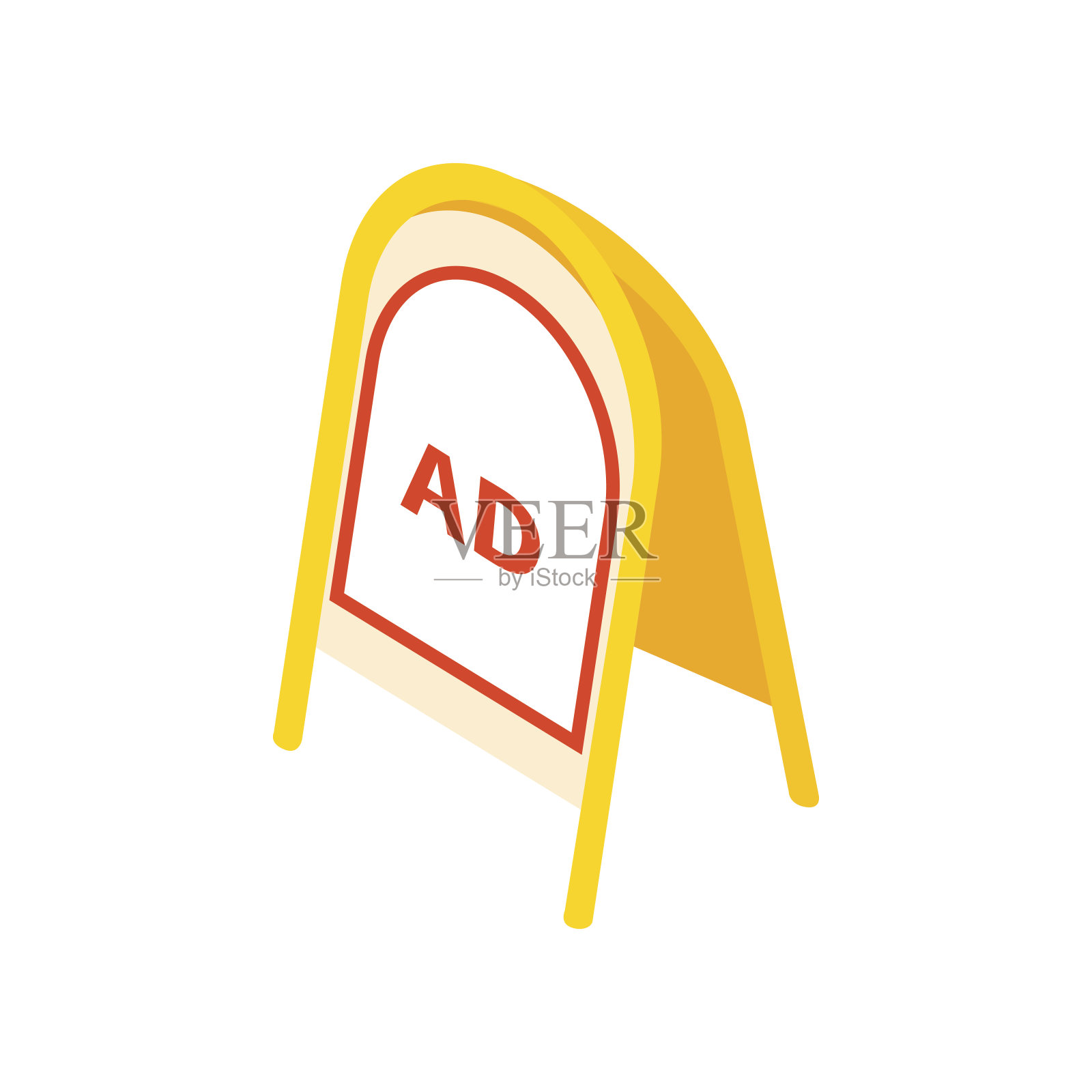 黄色夹心板图标，等距3d风格插画图片素材