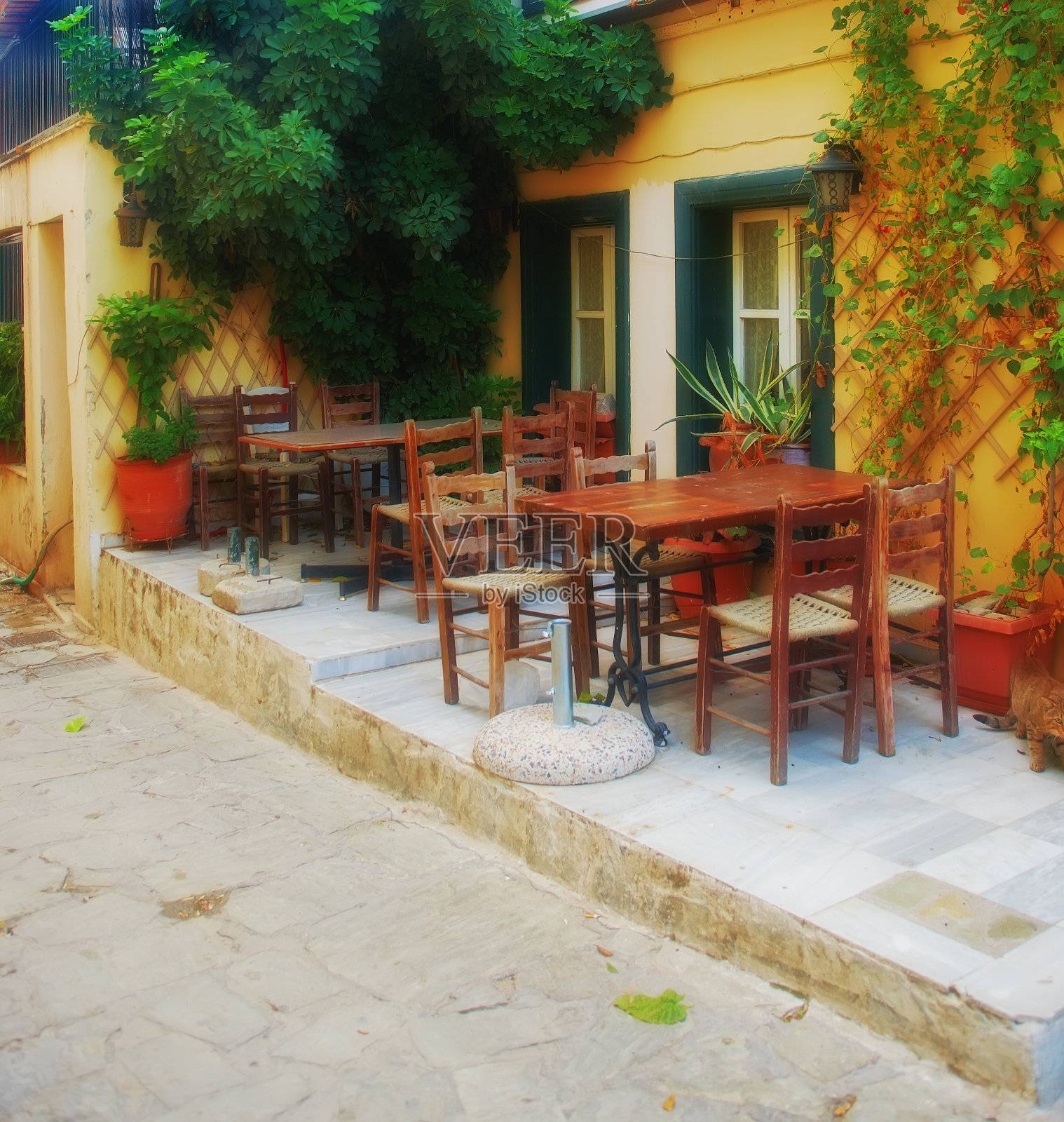 希腊雅典的房屋照片摄影图片