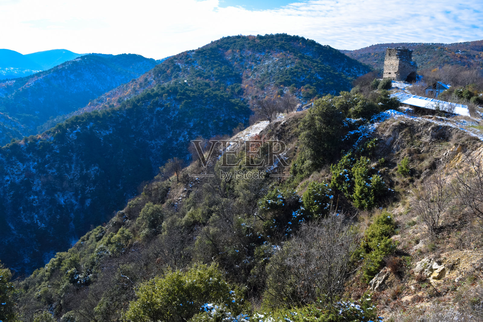 Strumica堡垒遗址和考古遗址(沙皇塔)照片摄影图片