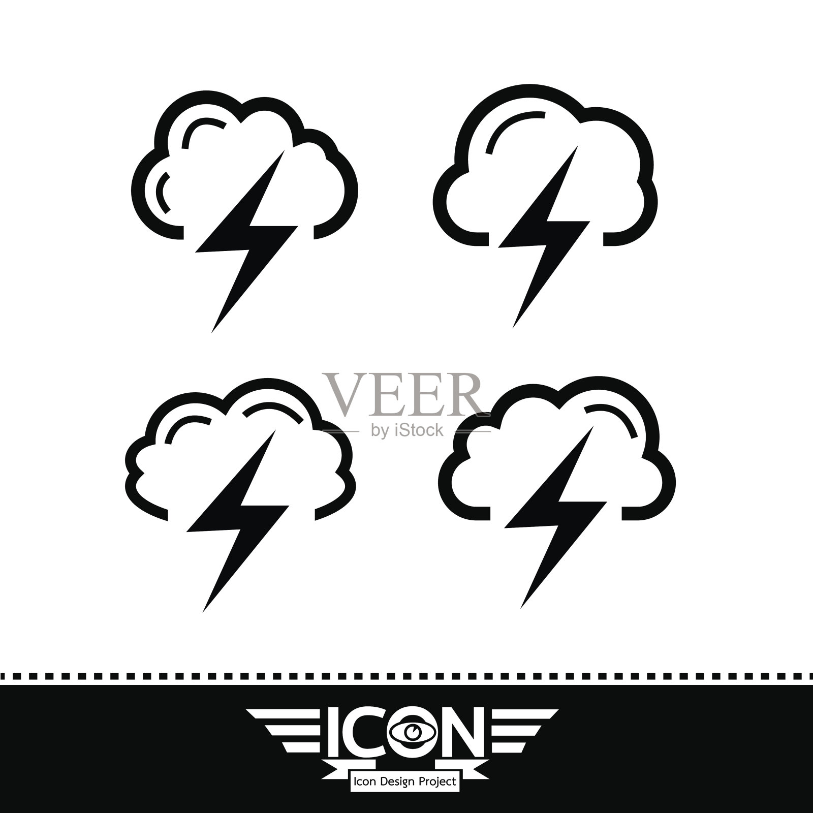 云与雷图标插画图片素材