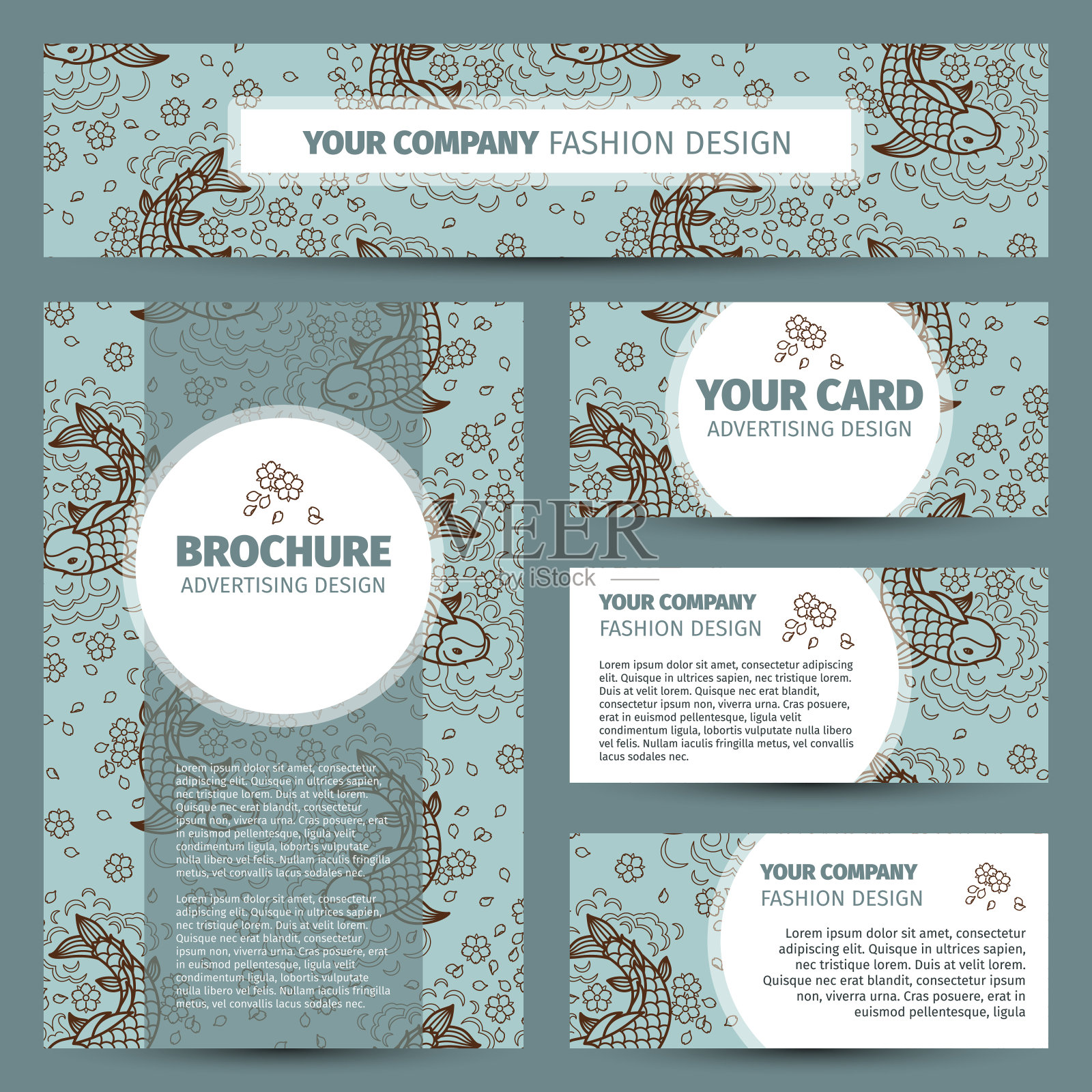 企业形象设计采用日本图案设计模板素材