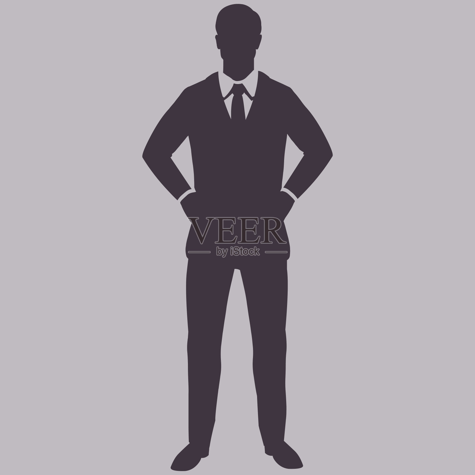 矢量单一剪影的商人。设计元素图片