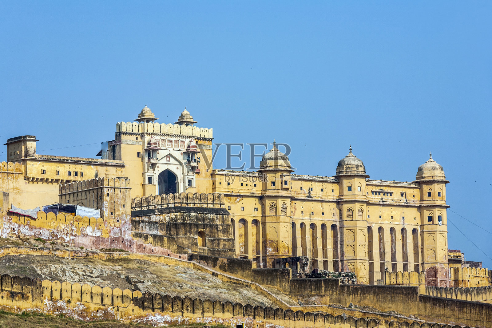 著名的拉贾斯坦邦地标-琥珀堡，拉贾斯坦邦，印度照片摄影图片