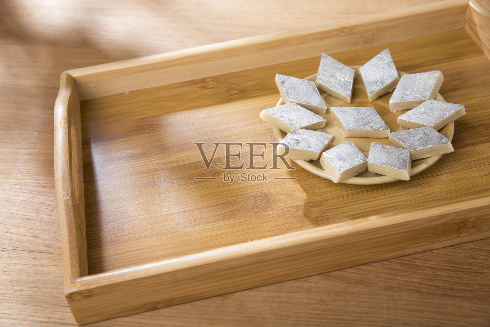 甜蜜的Kaju Katli照片摄影图片