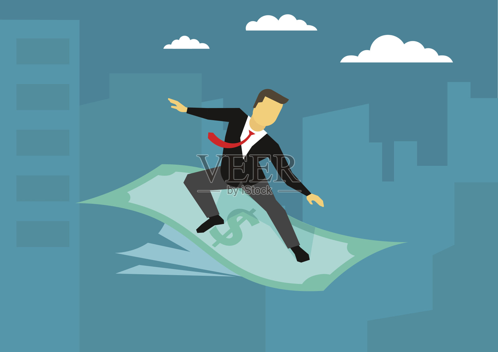 金钱成功财富概念商业插图插画图片素材