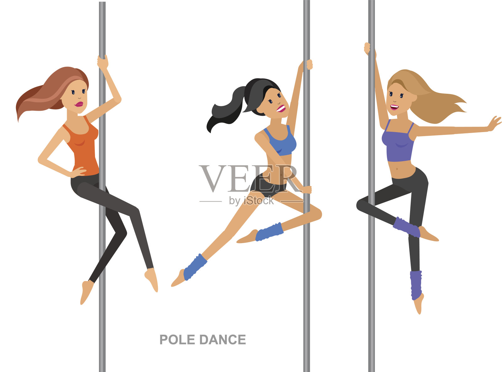 健康的女人伸展她的腿热身-孤立插画图片素材