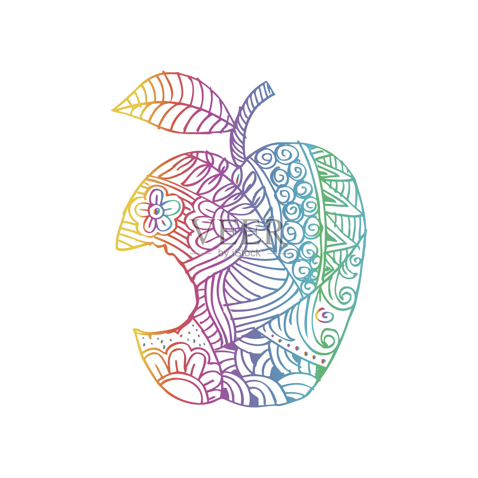 手绘装饰苹果插画图片素材