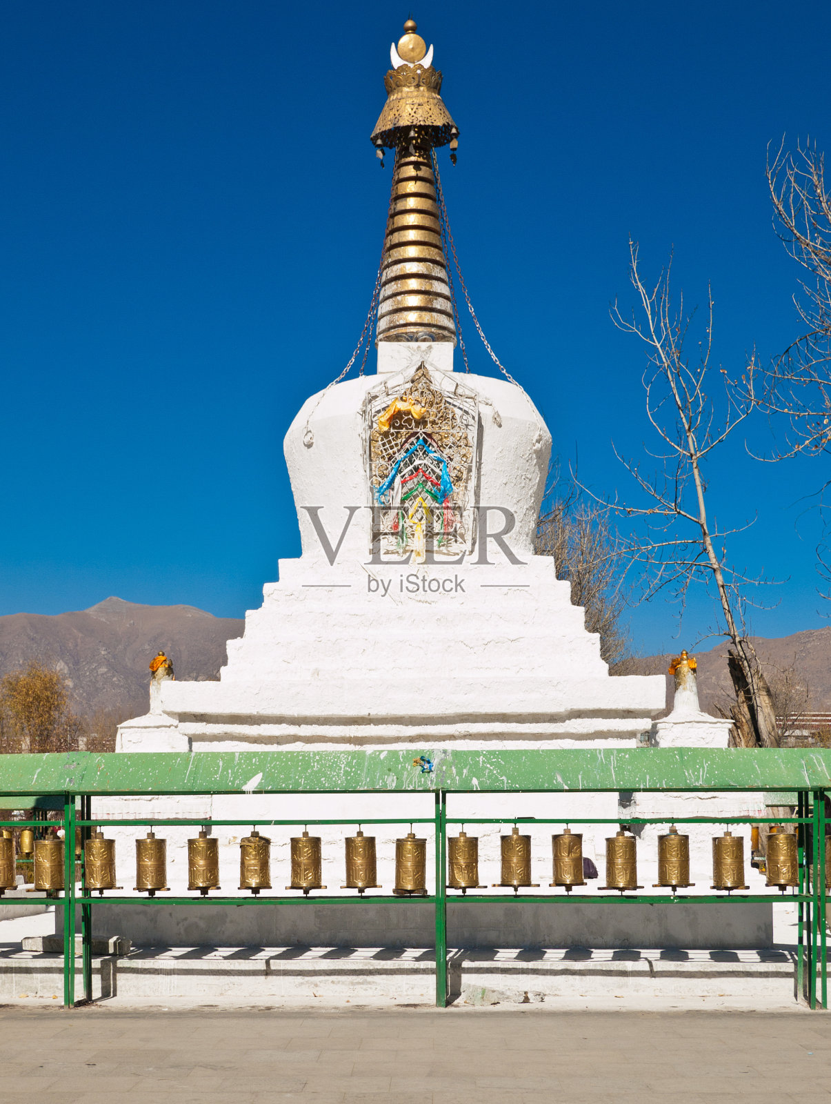 布达拉宫-白塔照片摄影图片