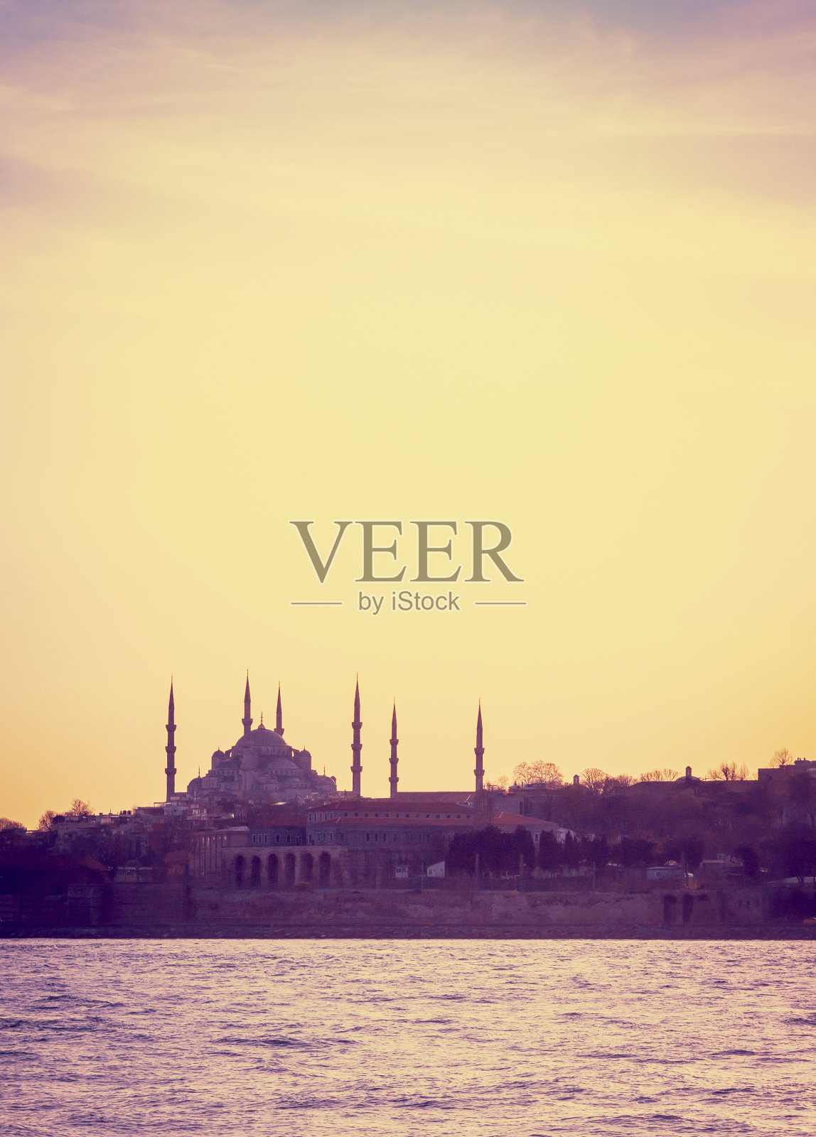 日出时的蓝色清真寺照片摄影图片