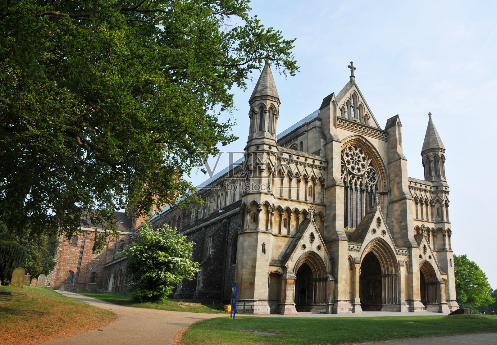 圣奥尔本大教堂和修道院教堂照片摄影图片