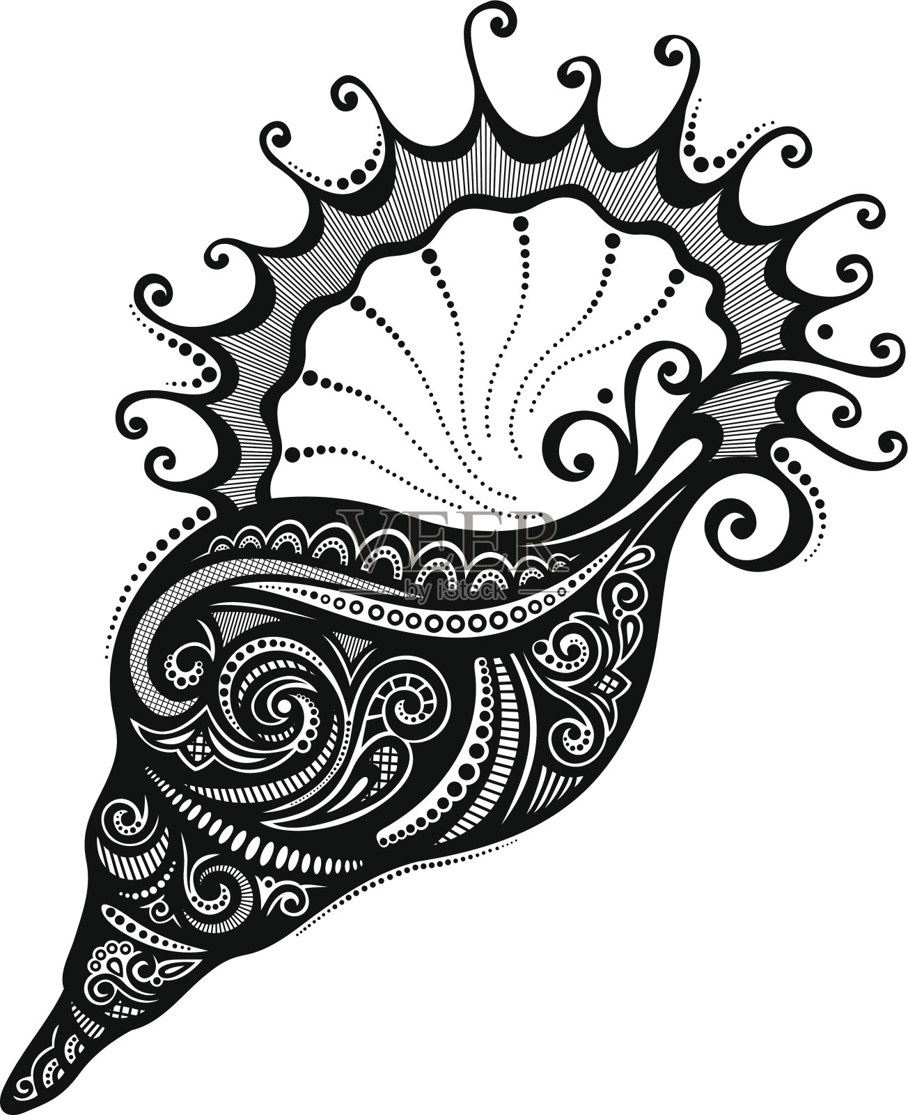 矢量抽象海贝插画图片素材