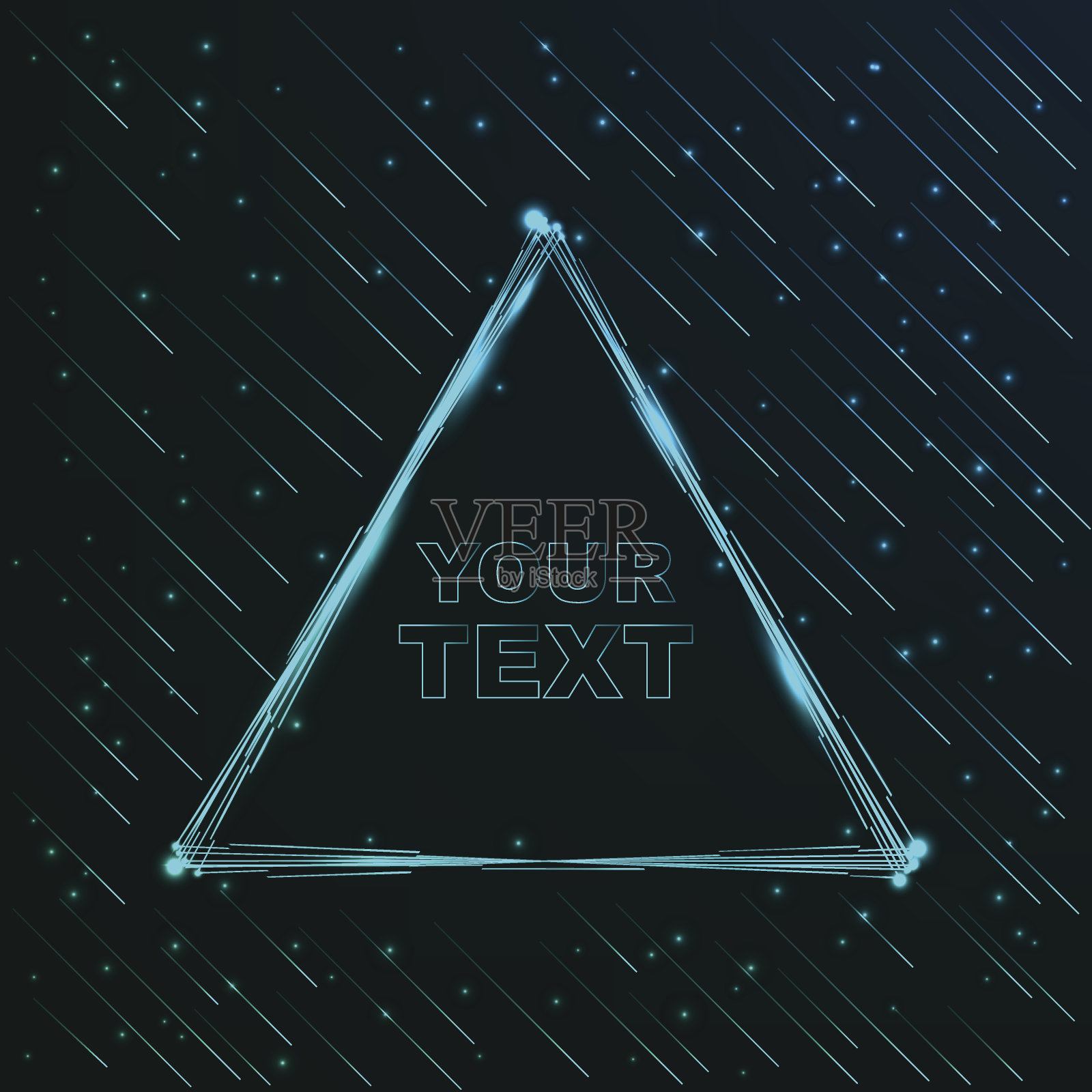 横幅。神奇的蓝色三角形插画图片素材