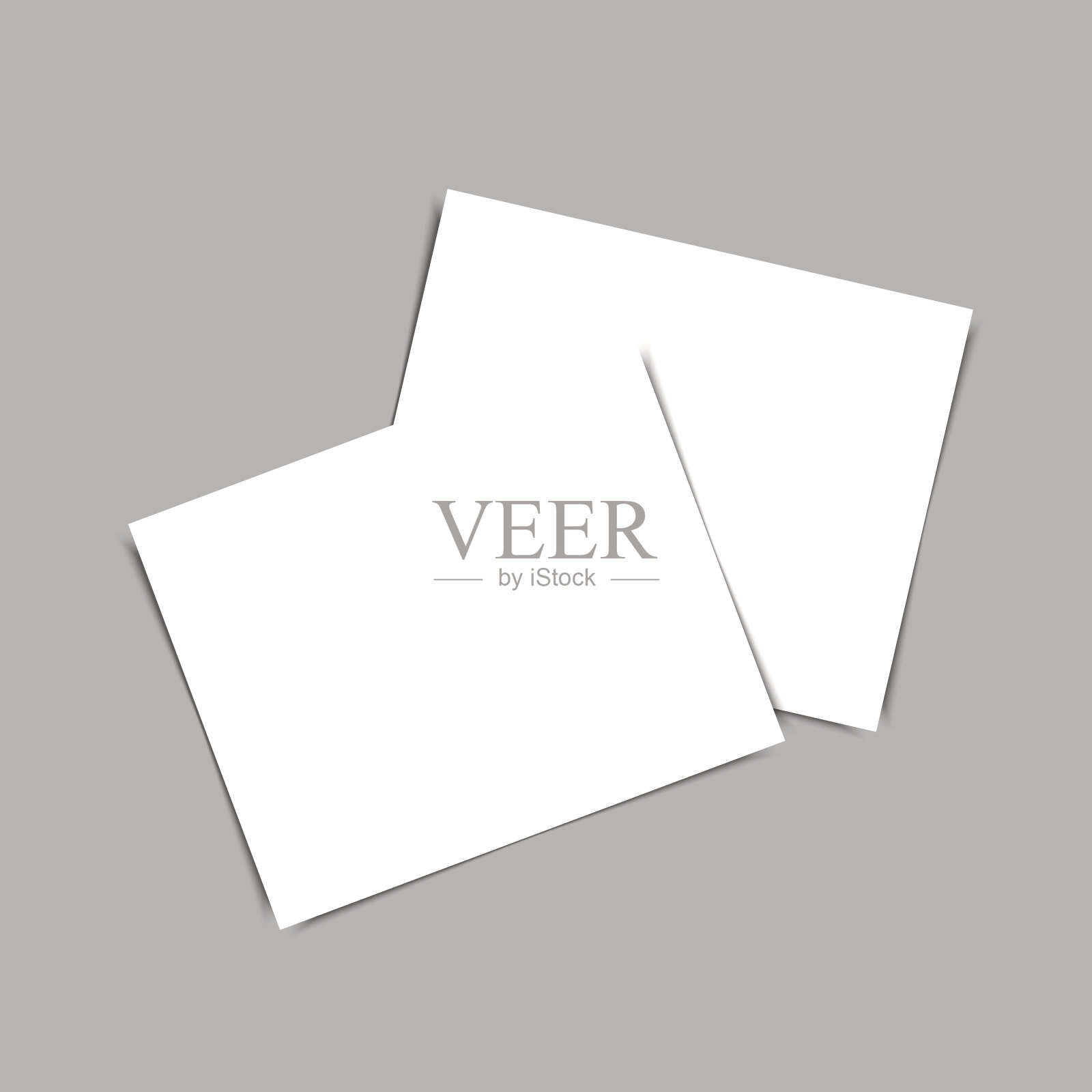灰色背景上的空白名片。向量模板插画图片素材