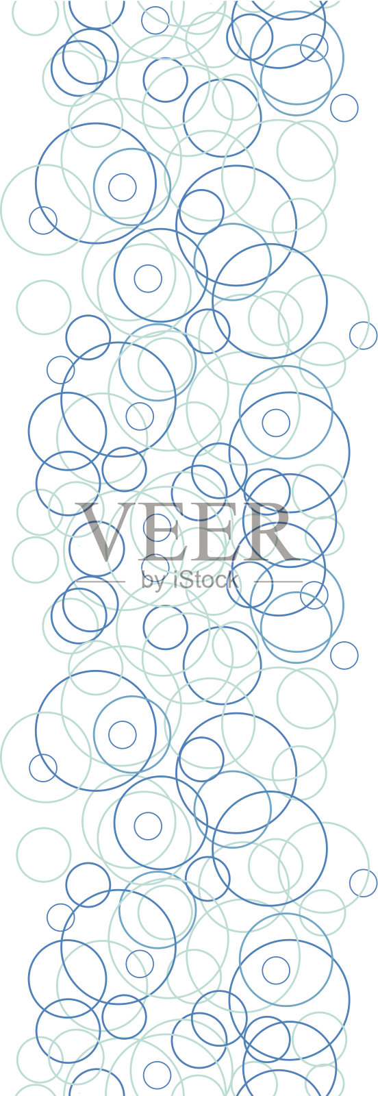 抽象蓝色圆垂直边框无缝图案背景插画图片素材