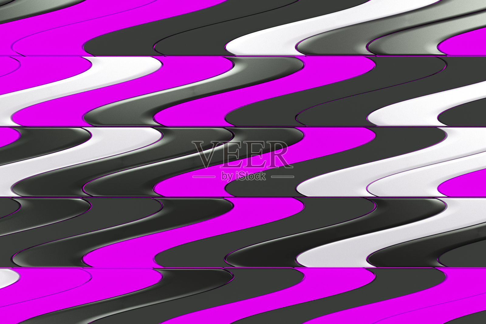 黑色，白色和紫罗兰扭曲挤压形状的图案插画图片素材