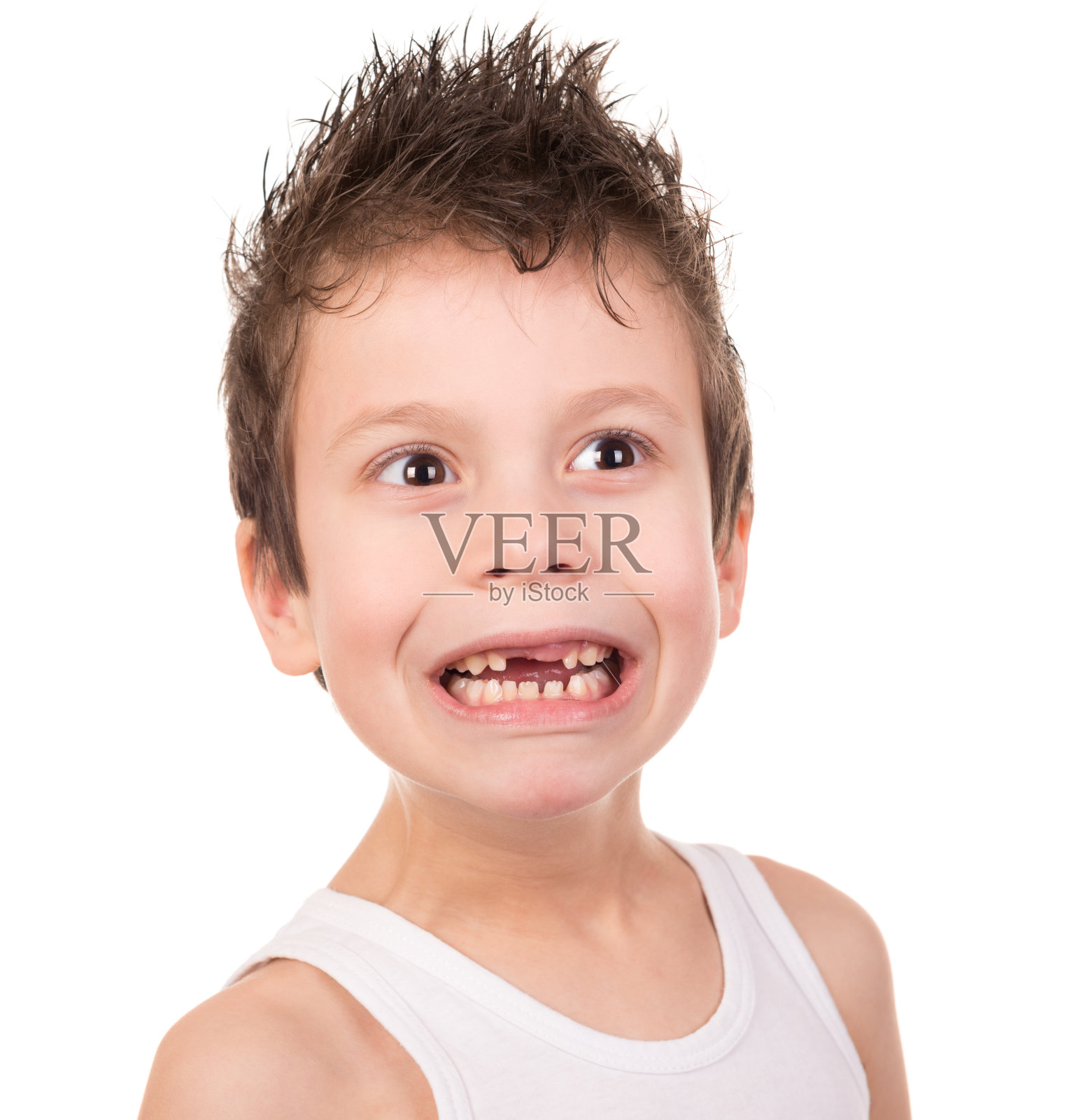 湿漉漉的头发上带着感情的男孩白了照片摄影图片