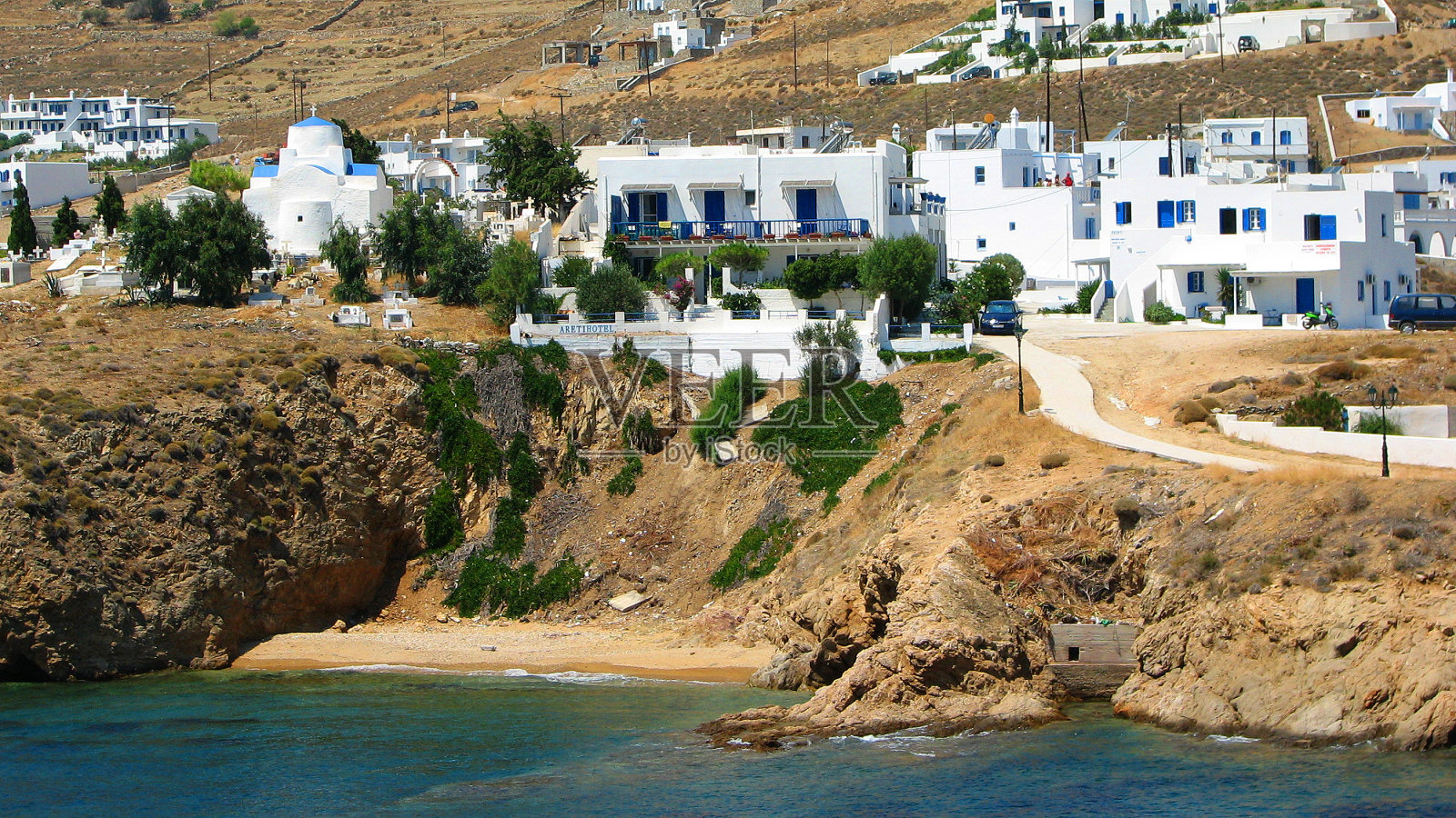 风景如画的塞里福斯岛的照片，清澈的水海滩，基克拉迪斯照片摄影图片