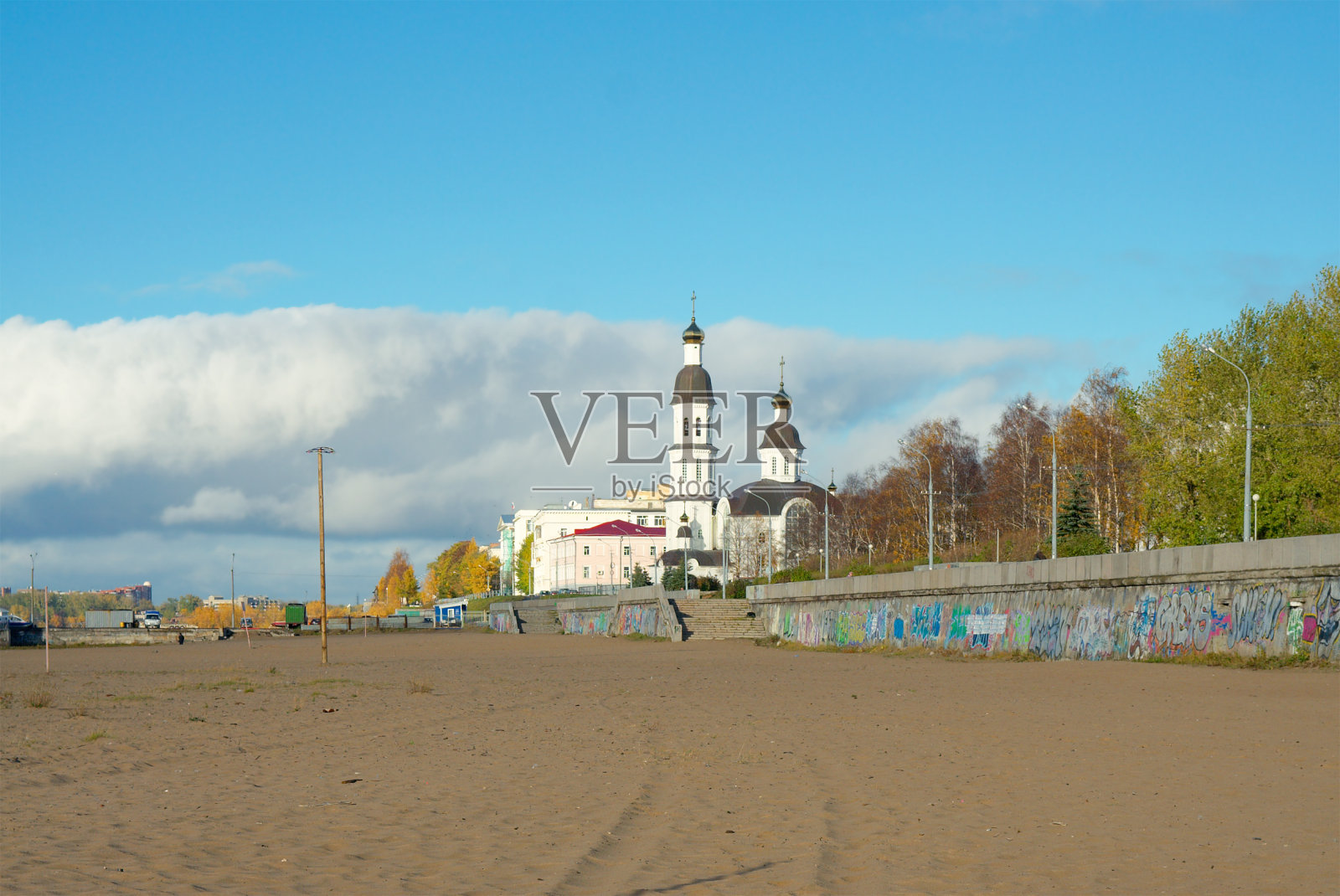 多尔顿教堂(约1742-1744)，阿尔汉格尔斯克，俄罗斯照片摄影图片