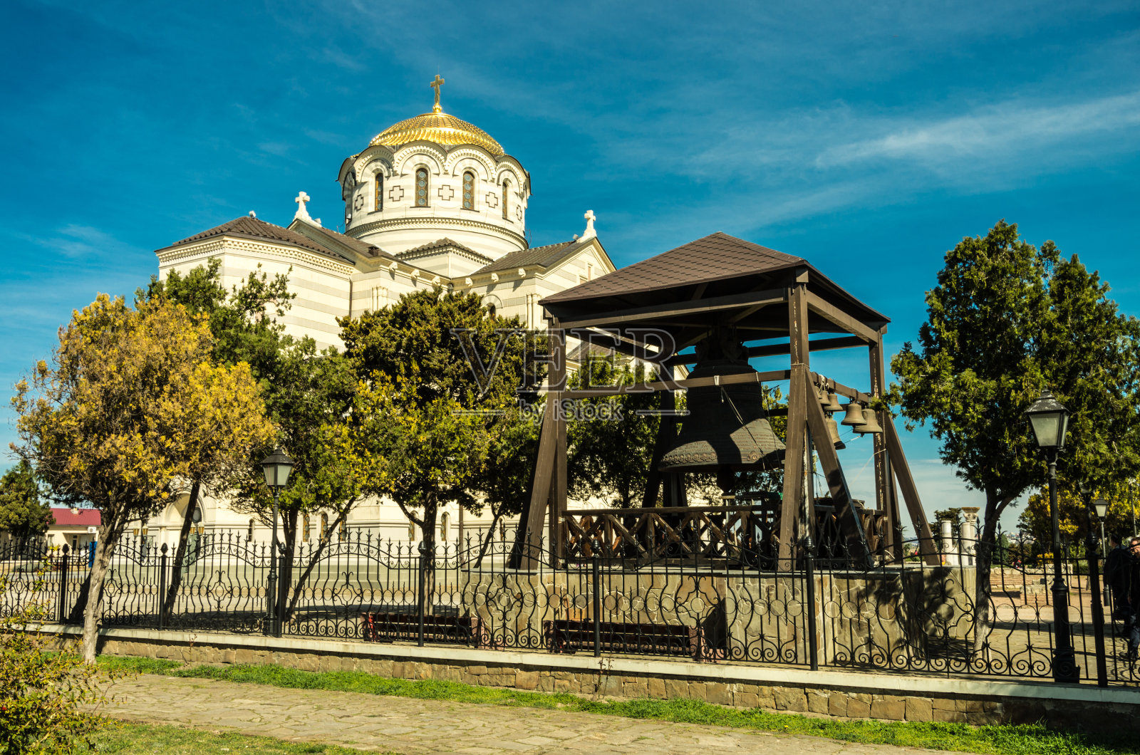 弗拉基米尔大教堂(切尔森塔夫里达)，切尔森大教堂(塞瓦斯托波尔，克里米亚，俄罗斯)。2016年6月照片摄影图片