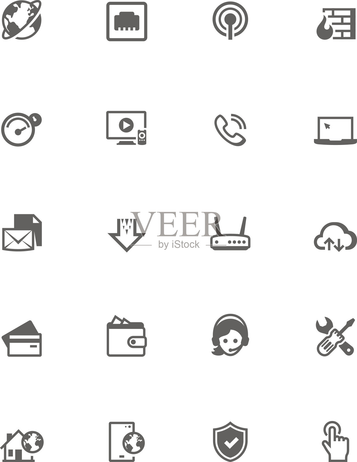 矢量互联网服务提供商图标集图标素材