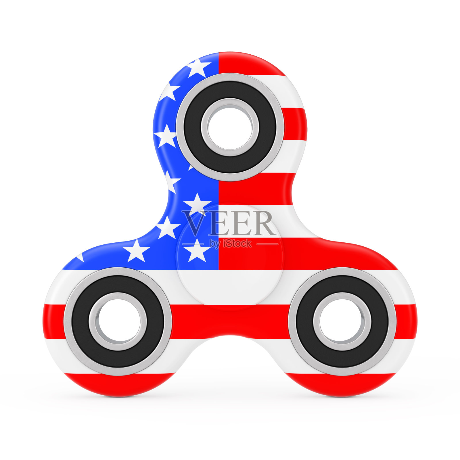 美国国旗设计指尖陀螺抗压力玩具。3d渲染照片摄影图片
