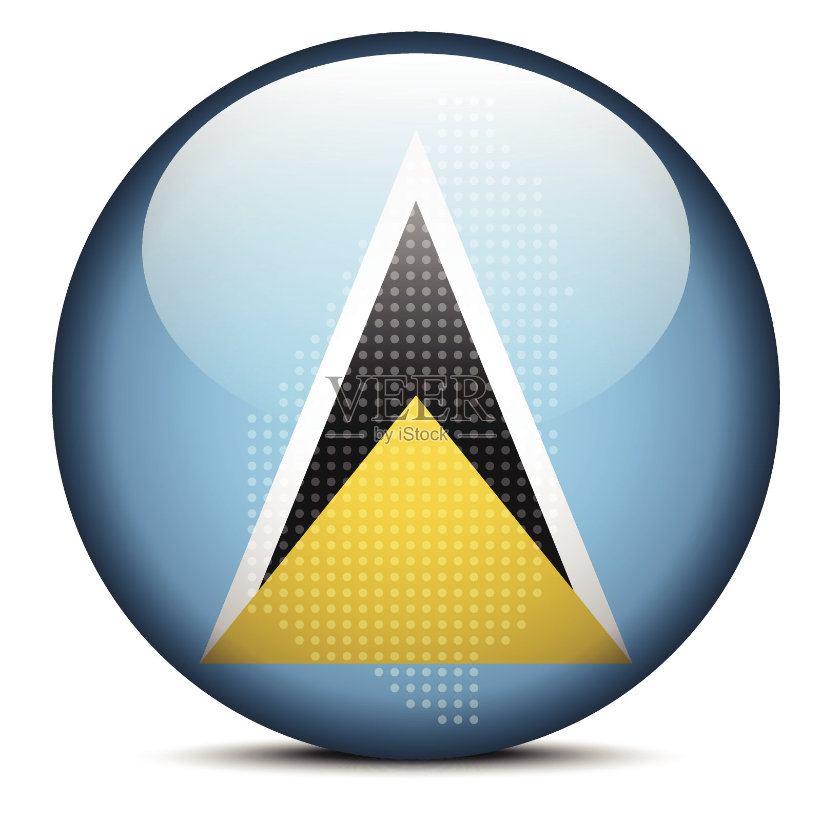 地图与点模式的旗帜按钮的圣卢西亚插画图片素材