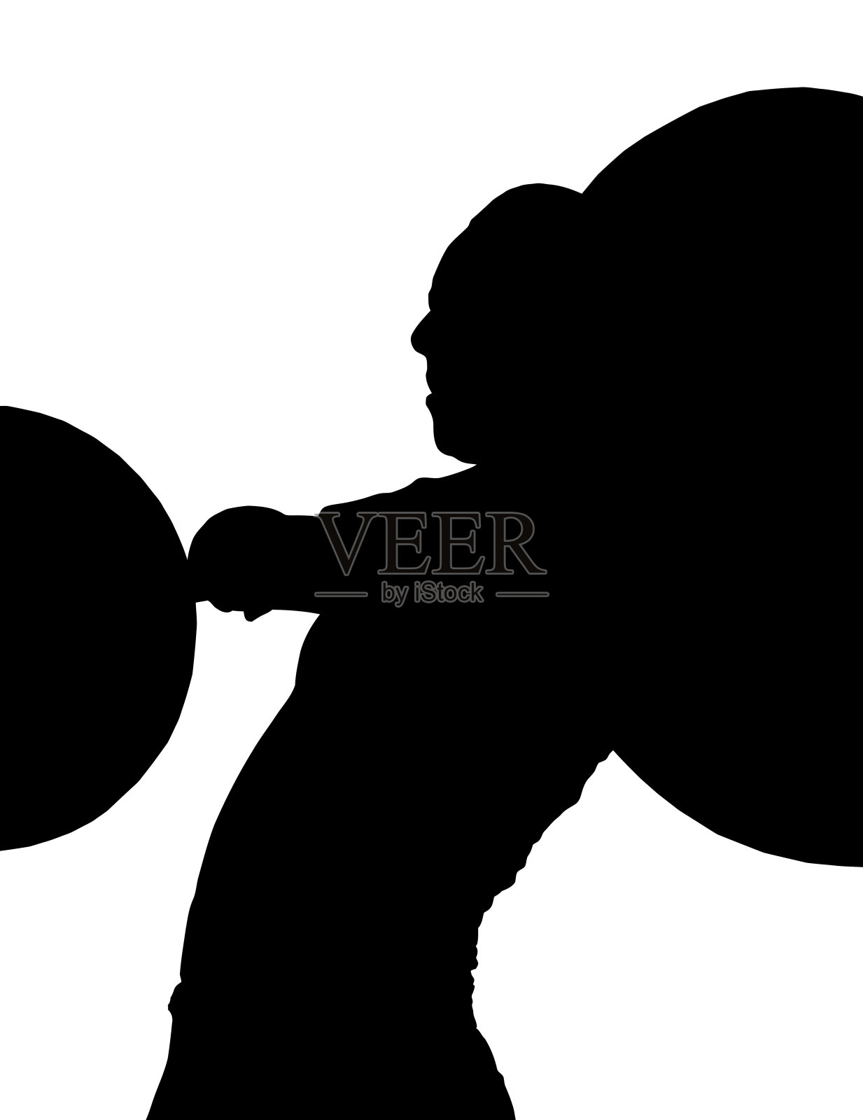 女士举重剪影照片摄影图片