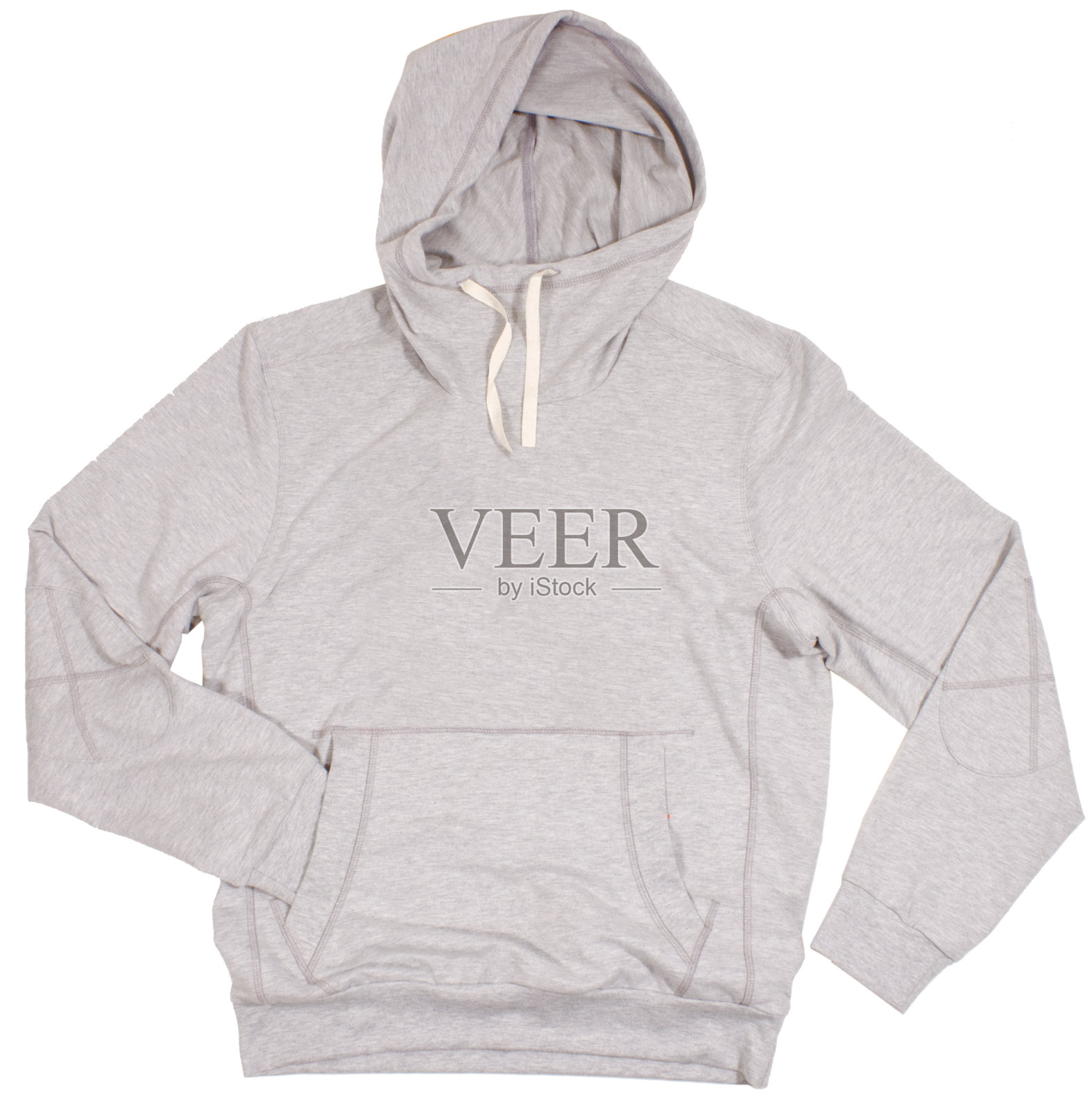 灰色帽衫毛衣。在白色背景上隔离照片摄影图片