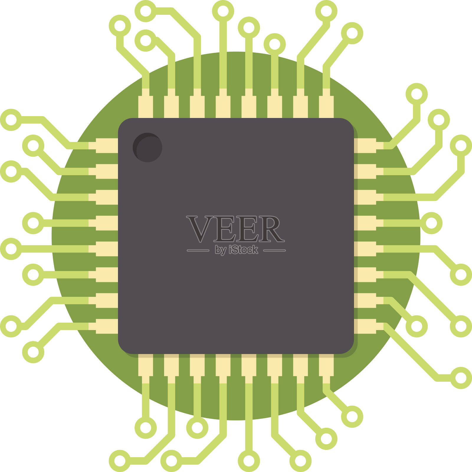 中央处理器(CPU)插画图片素材