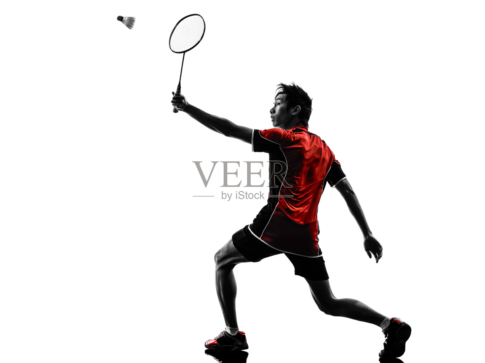 羽毛球运动员青年剪影照片摄影图片