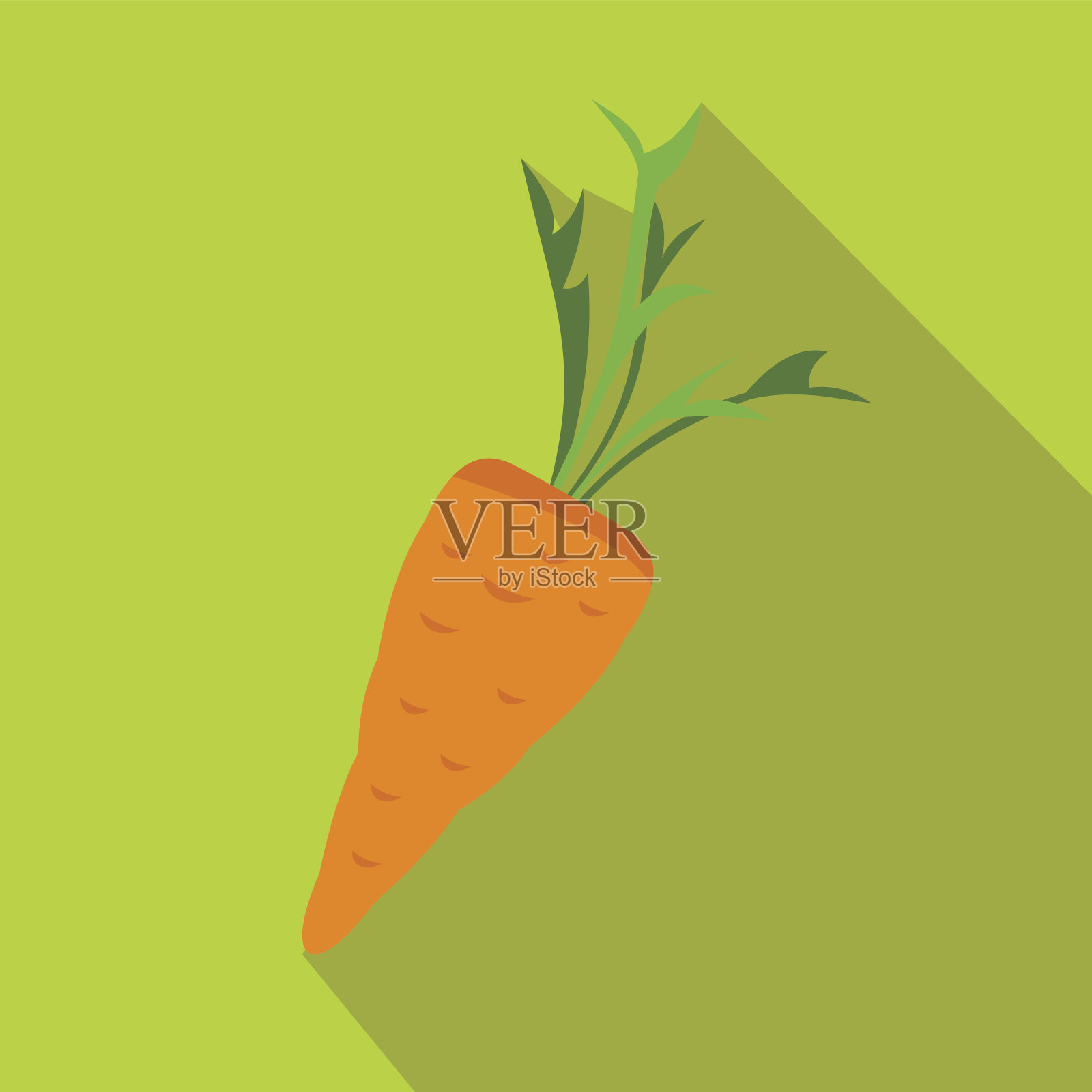 Сarrot图标在平面风格插画图片素材