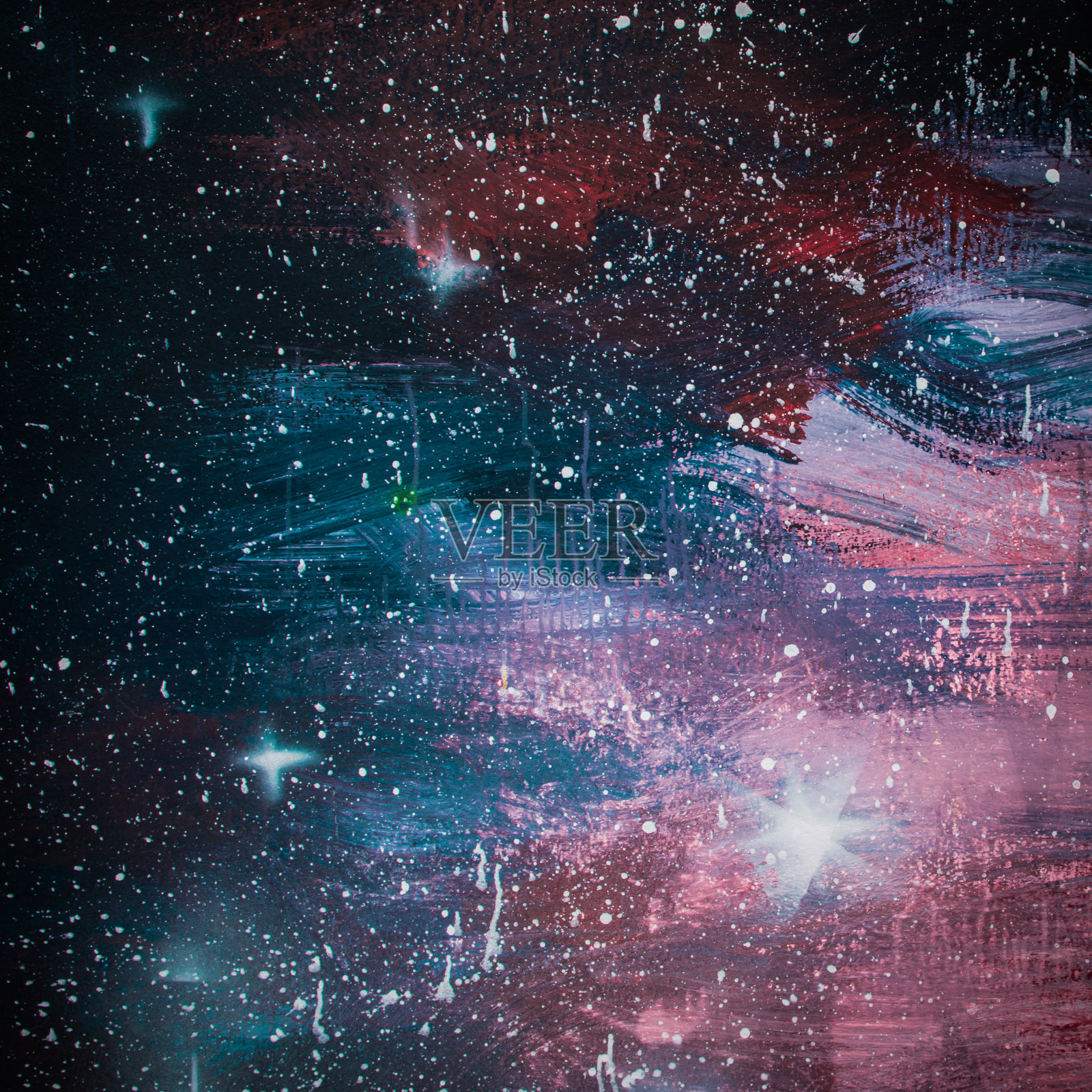 空间抽象背景。彩色分形油漆和灯光照片摄影图片