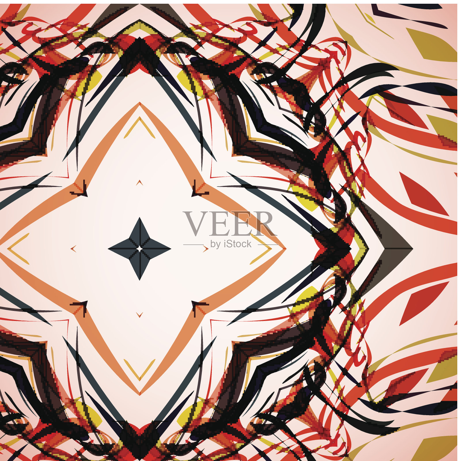 抽象插图，彩色漩涡背景插画图片素材