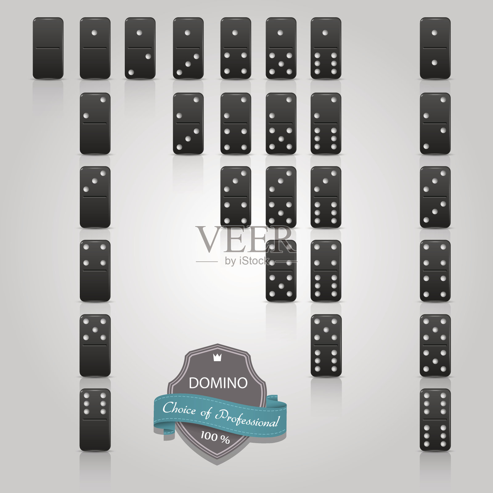 多米诺黑套28件插画图片素材