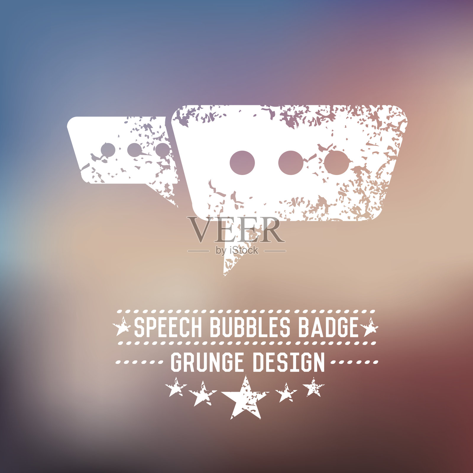 语音设计上的模糊背景，垃圾向量插画图片素材