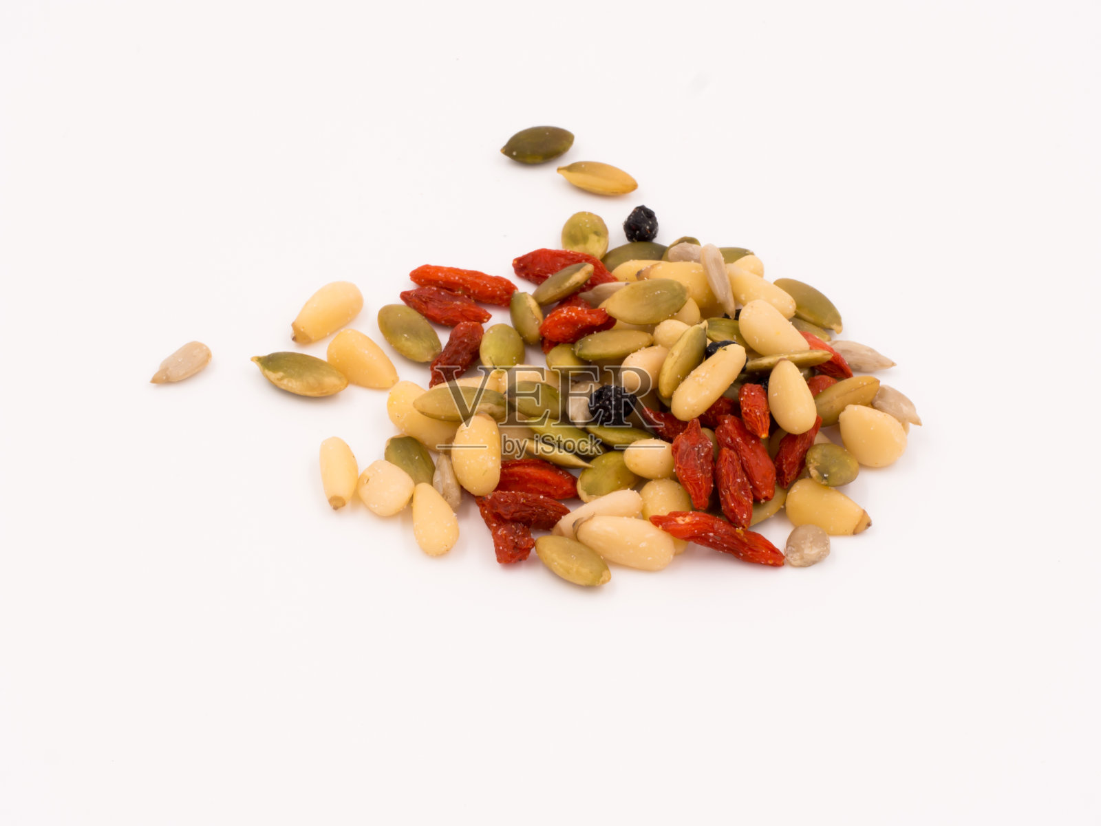 枸杞子，松子和南瓜子照片摄影图片