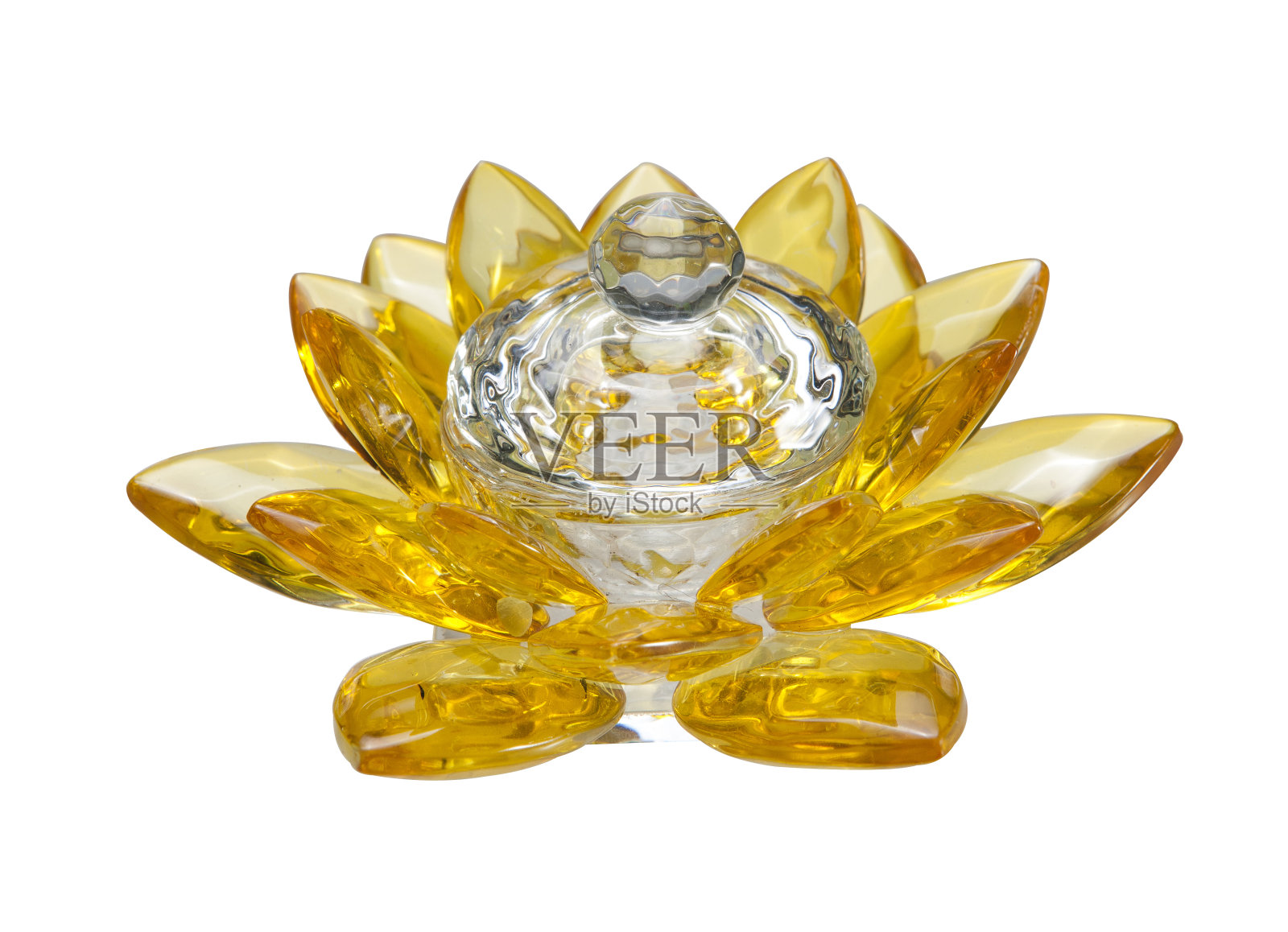 白底上的水晶莲花照片摄影图片