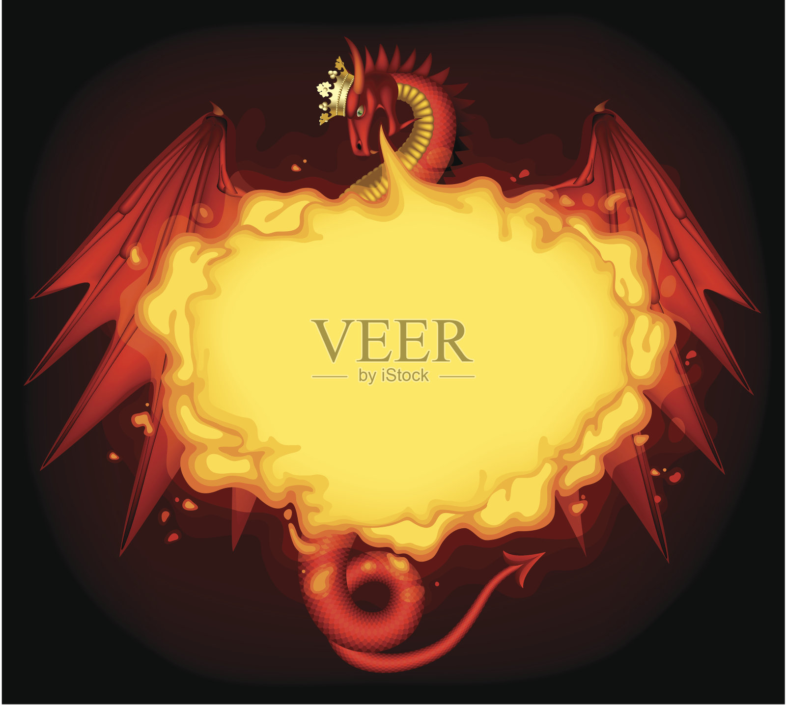 沉默的赤龙插画图片素材