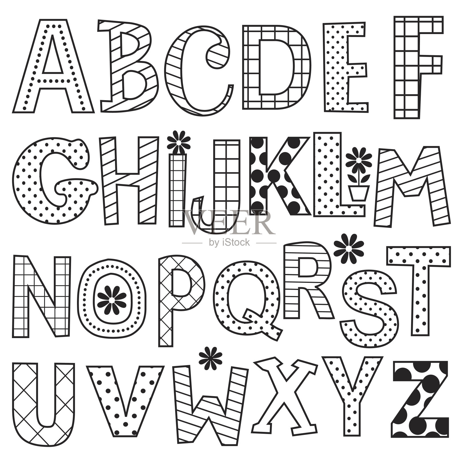 装饰字母与涂鸦设计设计元素图片