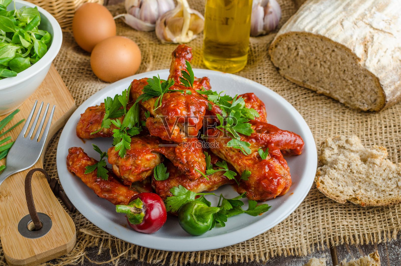 辣鸡翅照片摄影图片