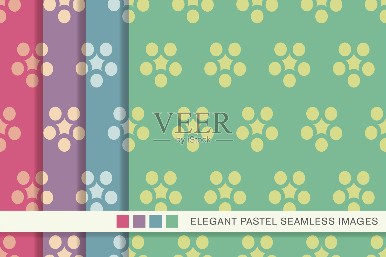 无缝彩色背景设置日本圆花印花布插画图片素材