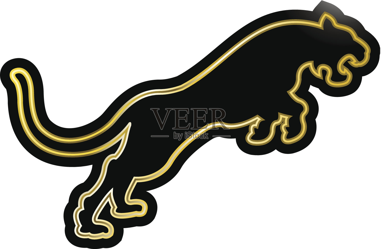 老虎跳跃的图标插画图片素材