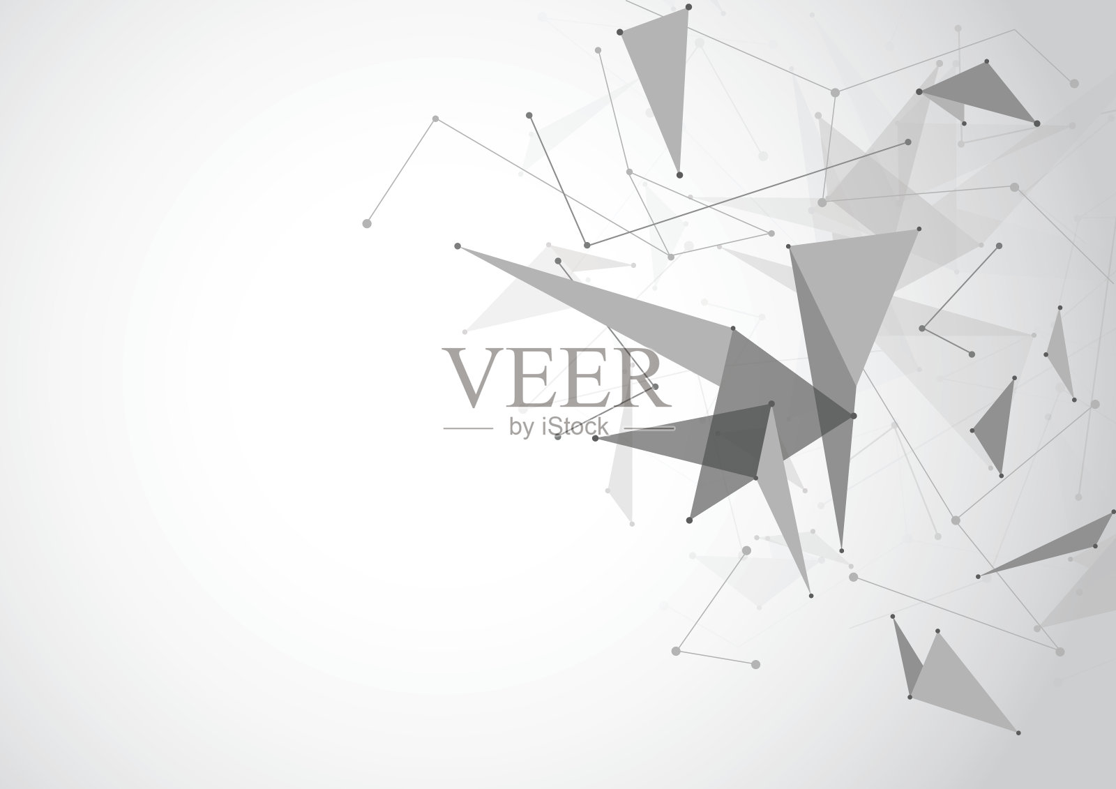 灰色抽象多边形空间低多边形背景与连接的点和线。连接结构。矢量图插画图片素材