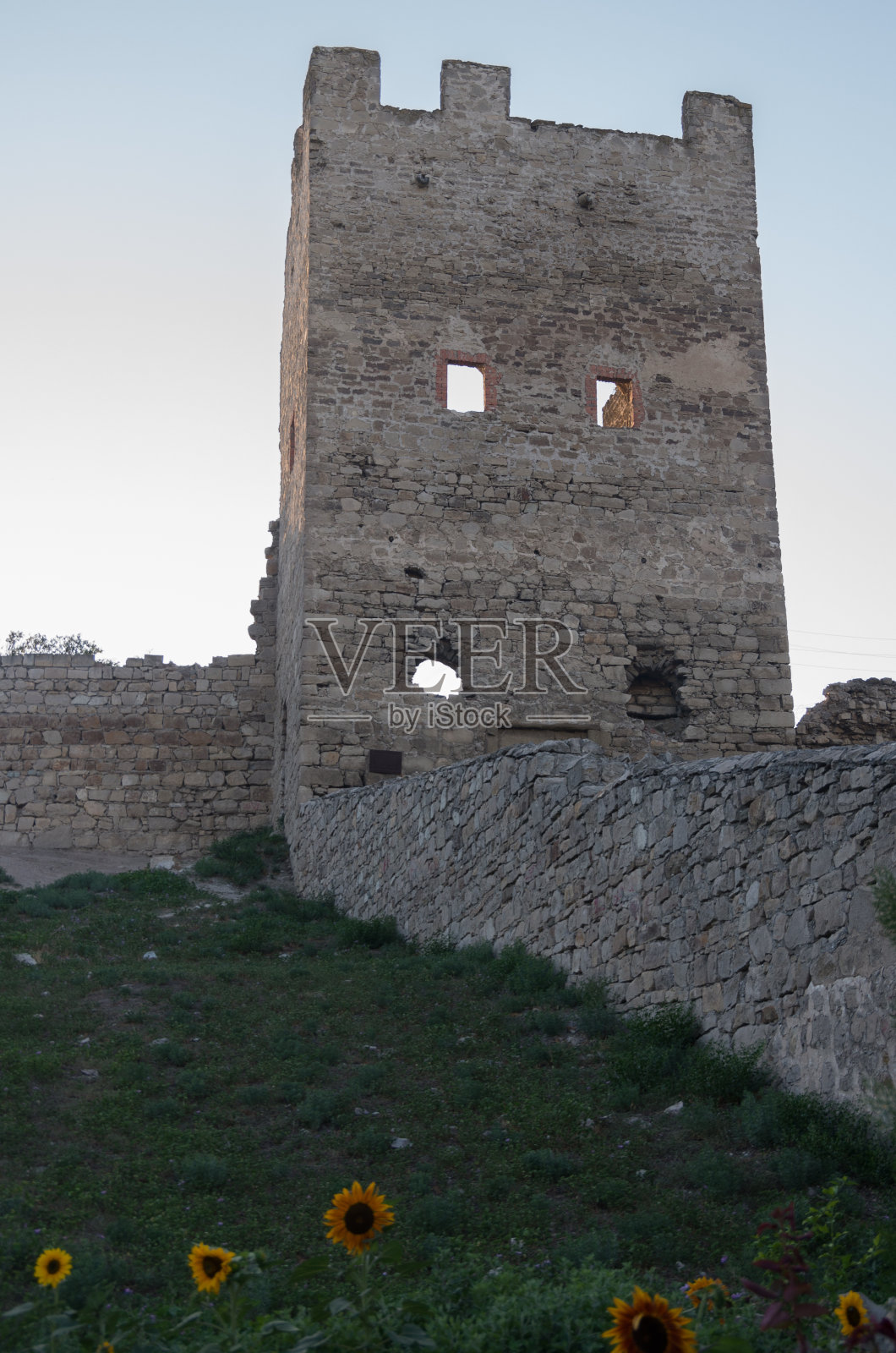 城堡，古老的，热那亚，克里米亚，俄罗斯，废墟，纪念碑，建筑。照片摄影图片